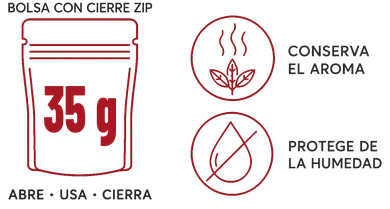 Bolsa con cierre zip de 35 g para pasiflora seca